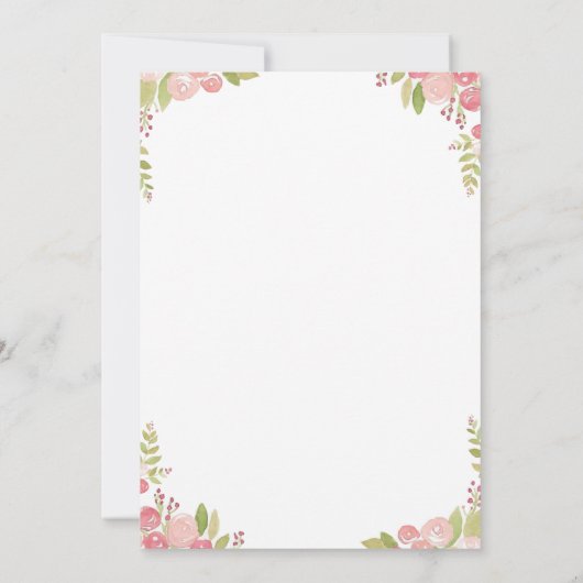 Blume Wasserfarbe Teapot Brautparty Einladung (Rückseite)