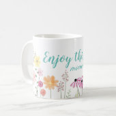 Blume Wasserfarbe Weide Genießen Sie diesen Moment Kaffeetasse (Vorderseite Links)