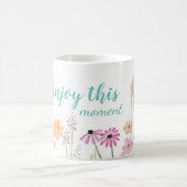 Blume Wasserfarbe Weide Genießen Sie diesen Moment Kaffeetasse (Mittel)