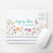 Blume Wasserfarbe Weide Genießen Sie diesen Moment Mousepad (Mit Mouse)