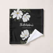 Blume Wasserfarbe Weißer Kosmos Botanische Malerei Badhandtuch Set (Waschlappen)