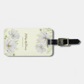 Blume Wasserfarbe Weißer Kosmos Botanische Malerei Gepäckanhänger (Vorderseite horizontal)