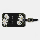 Blume Wasserfarbe Weißer Kosmos Botanische Malerei Gepäckanhänger (Vorderseite horizontal)