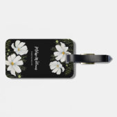 Blume Wasserfarbe Weißer Kosmos Botanische Malerei Gepäckanhänger (Rückseite horizontal)