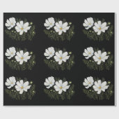 Blume Wasserfarbe Weißer Kosmos Botanische Malerei Geschenkpapier (Flach)