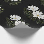 Blume Wasserfarbe Weißer Kosmos Botanische Malerei Geschenkpapier (Ecke)