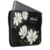 Blume Wasserfarbe Weißer Kosmos Botanische Malerei Laptopschutzhülle (Vorne Rechts)