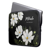 Blume Wasserfarbe Weißer Kosmos Botanische Malerei Laptopschutzhülle (Vorderseite Links)
