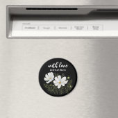 Blume Wasserfarbe Weißer Kosmos Botanische Malerei Magnet (In Situ (Geschirrspüler))