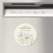 Blume Wasserfarbe Weißer Kosmos Botanische Malerei Magnet (In Situ (Geschirrspüler))