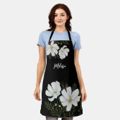 Blume Wasserfarbe Weißer Kosmos Botanische Malerei Schürze (Getragen)