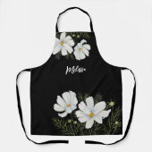 Blume Wasserfarbe Weißer Kosmos Botanische Malerei Schürze (Vorderseite)