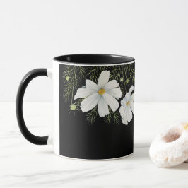 Blume Wasserfarbe Weißer Kosmos Botanische Malerei Tasse