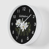 Blume Wasserfarbe Weißer Kosmos Botanische Malerei Uhr (Winkel)
