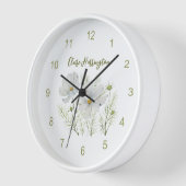 Blume Wasserfarbe Weißer Kosmos Botanische Malerei Uhr (Winkel)