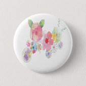 Blume Wasserfarben Art Button (Vorderseite)