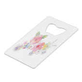 Blume Wasserfarben Art Geldbeutel Flaschenöffner (Vorderseite Schrägansicht)