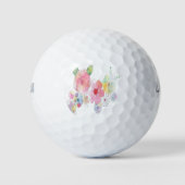 Blume Wasserfarben Art Golfball (Vorderseite)