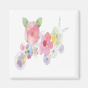 Blume Wasserfarben Art Magnet