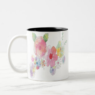 Blume Wasserfarben Art Zweifarbige Tasse