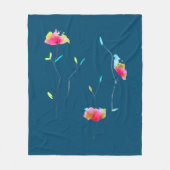 Blume Wasserfarben Blumenrosa Fleecedecke (Vorderseite)