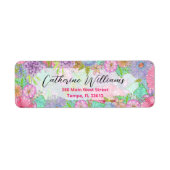 Blume Wasserfarben Botanische Rücksendeadresse (Vorne)