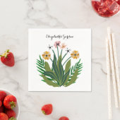 Blume Wasserfarben Bouquet Floral Personalisieren Serviette (Beispiel)
