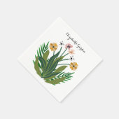 Blume Wasserfarben Bouquet Floral Personalisieren Serviette (Ecke)