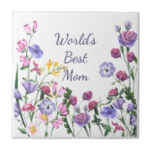 Blume Wasserfarben-Garten: Die besten Mamas der We Fliese (Vorderseite)