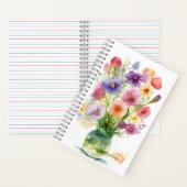 Blume Wasserfarben im Vase Spring Bouquet Notizblock (Innen)