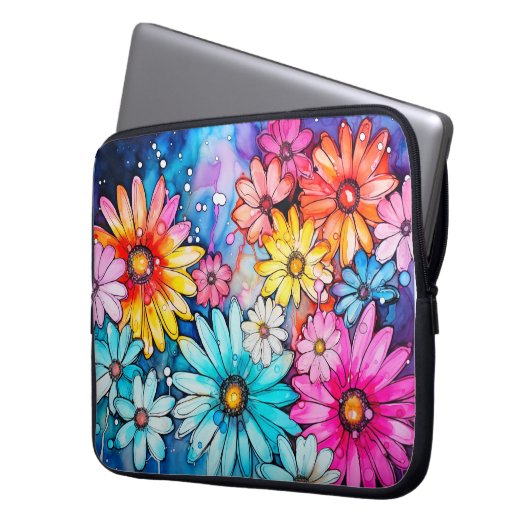 Blume Wasserfarben Kunst, Dichtung und Musik Laptopschutzhülle (Vorderseite Links)