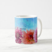 Blume Wasserfarben Modernes Blumendesign Kaffeetasse (VorderseiteRechts)