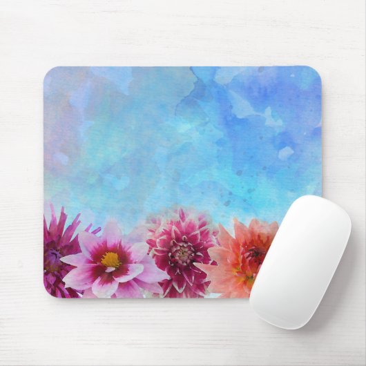 Blume Wasserfarben Modernes Blumendesign Mousepad (Mit Mouse)
