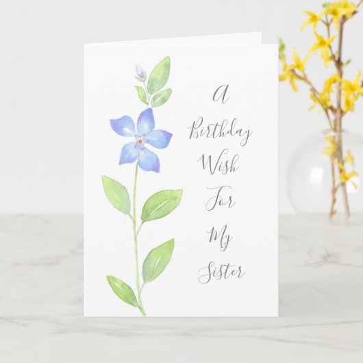 Blume Wasserfarben (Vinca) Karte (Gelbe Blume)