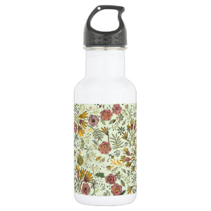 Blume Wasserfarbene Bienen Elegante Moderne Edelstahlflasche
