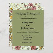 Blume Wasserfarbene Bienen Elegante Moderne Einladung (Vorne/Hinten)