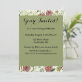 Blume Wasserfarbene Bienen Elegante Moderne Einladung (Stehend Vorderseite)