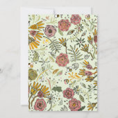 Blume Wasserfarbene Bienen Elegante Moderne Einladung (Rückseite)