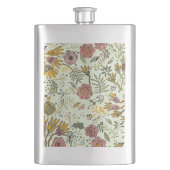 Blume Wasserfarbene Bienen Elegante Moderne Flachmann (Vorderseite)