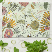 Blume Wasserfarbene Bienen Elegante Moderne Geschirrtuch (Gefaltet)