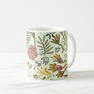 Blume Wasserfarbene Bienen Elegante Moderne Kaffeetasse