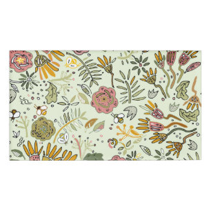 Blume Wasserfarbene Bienen Elegante Moderne Namenschild