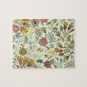 Blume Wasserfarbene Bienen Elegante Moderne Puzzle