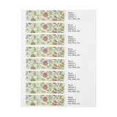 Blume Wasserfarbene Bienen Elegante Moderne Rundum-Adressaufkleber (Bogen)