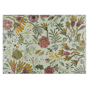 Blume Wasserfarbene Bienen Elegante Moderne Schneidebrett