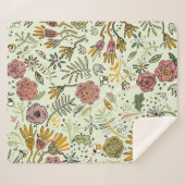 Blume Wasserfarbene Bienen Elegante Moderne Sherpadecke (Vorderseite (Horizontal))