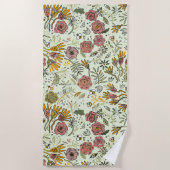 Blume Wasserfarbene Bienen Elegante Moderne Strandtuch (Vorderseite)