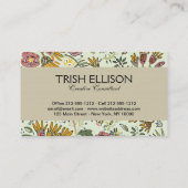 Blume Wasserfarbene Bienen Elegante Moderne Visitenkarte (Rückseite)