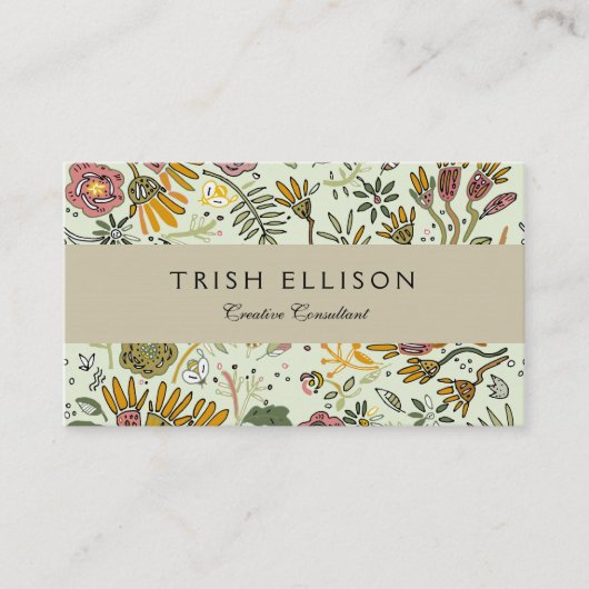 Blume Wasserfarbene Bienen Elegante Moderne Visitenkarte (Vorderseite)