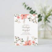 Blume Wasserfarbene Elegante Save the Date Ankündigungspostkarte (Stehend Vorderseite)